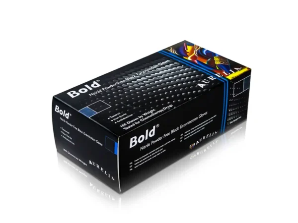 Aurelia Bold Heavy Duty Black Nitrile Gloves (Box / Case)