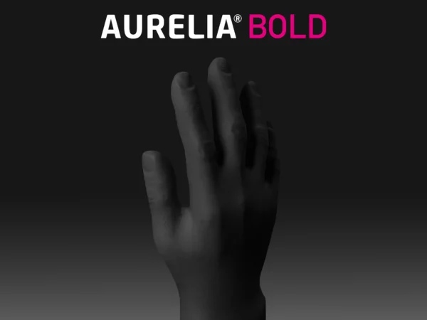Aurelia Bold Heavy Duty Black Nitrile Gloves (Box / Case)
