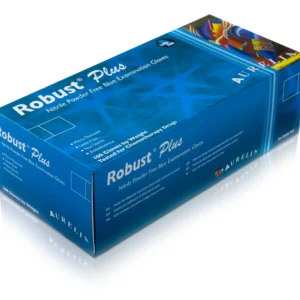 Aurelia Robust Plus Extended Cuff Blue Nitrile Gloves (Box/Case)