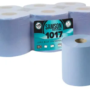 Samson 2 ply blue centrefeed roll 6 pack 150m