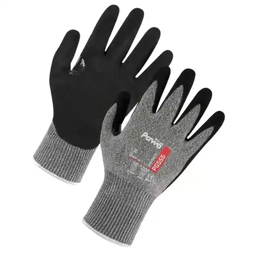 image_1 Pawa PG555 Level F Cut-Resistant Sandy Nitrile Gloves